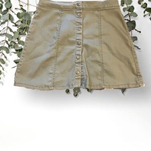 Blue Rein - 9 - Olive Green Button Down Mini Skirt